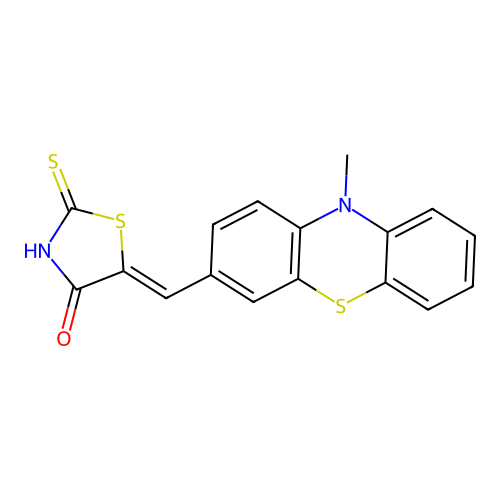 (5E)-5-[(10-methylphenothiazin-3-yl)methylidene]-2-sulfanyli structure