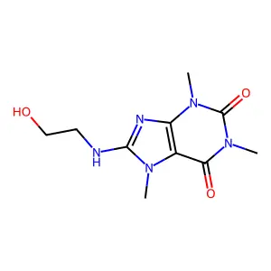 3,7-Dihydro-8-((2-hydroxyethyl)amino)-1,3,7-trimethyl-1H-purine-2,6-dione structure