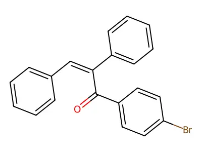 1-(4-bromophenyl)-2,3-diphenylprop-2-en-1-one structure