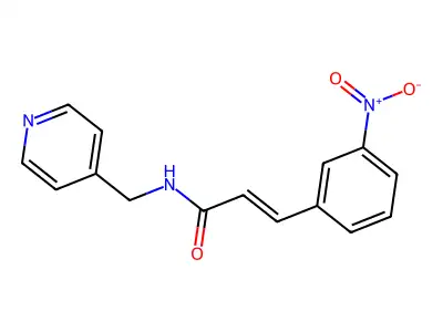 3-(3-nitrophenyl)-N-(pyridin-4-ylmethyl)prop-2-enamide structure