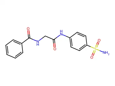Acetamide, N-(4-(aminosulfonyl)phenyl)-2-(benzoylamino)- structure
