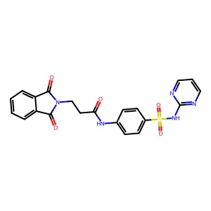 3-(1,3-dioxo-1,3-dihydro-2H-isoindol-2-yl)-N-[4-(pyrimidin-2-ylsulfamoyl)phenyl]propanamide structure
