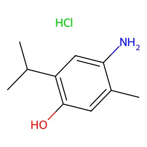Phenol, 4-amino-5-methyl-2-(1-methylethyl)-, hydrochloride (1:1) structure