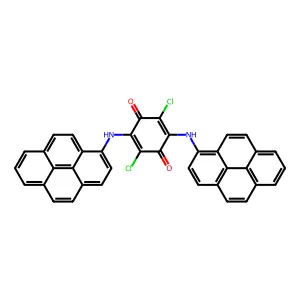 2,5-Cyclohexadiene-1,4-dione, 2,5-dichloro-3,6-bis(1-pyrenylamino)- structure