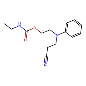 Carbamic acid, N-ethyl-, 2-((2-cyanoethyl)phenylamino)ethyl ester structure