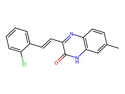 3-[2-(2-chlorophenyl)ethenyl]-7-methyl-1H-quinoxalin-2-one structure