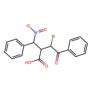 3-Bromo-2-[nitro(phenyl)methyl]-4-oxo-4-phenylbutanoic acid structure