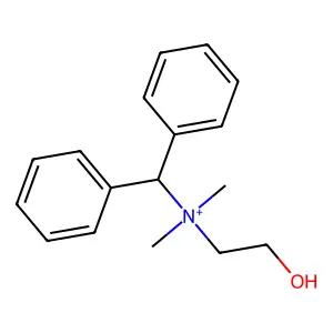 N-(Diphenylmethyl)-2-hydroxy-N,N-dimethylethan-1-aminium structure