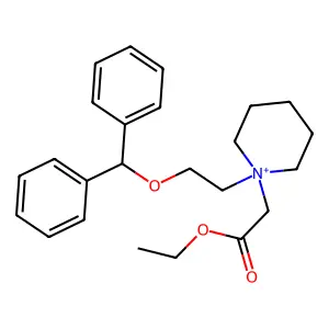 Ethyl 2-[1-(2-benzhydryloxyethyl)piperidin-1-ium-1-yl]acetate structure