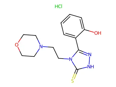 3H-1,2,4-Triazole-3-thione, 2,4-dihydro-5-(2-hydroxyphenyl)-4-(2-(4-morpholinyl)ethyl)-, monohydrochloride structure