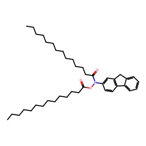 N-[9-(Tetradecanoyloxy)-9H-fluoren-2-yl]tetradecanimidic acid structure