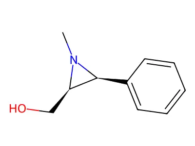 2-Aziridinemethanol, 1-methyl-3-phenyl-, cis- structure