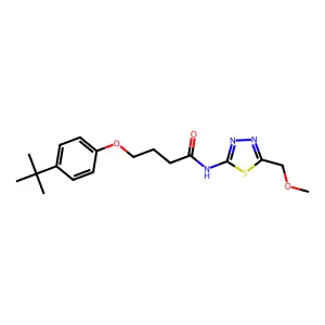 4-(4-tert-butylphenoxy)-N-[5-(methoxymethyl)-1,3,4-thiadiazol-2-yl]butanamide structure