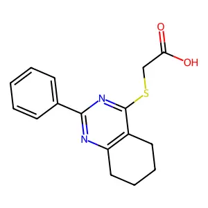 2-((2-Phenyl-5,6,7,8-tetrahydroquinazolin-4-yl)thio)acetic acid structure