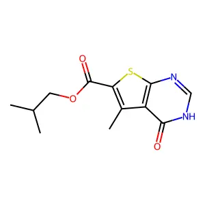 Isobutyl 5-methyl-4-oxo-3,4-dihydrothieno[2,3-d]pyrimidine-6-carboxylate structure