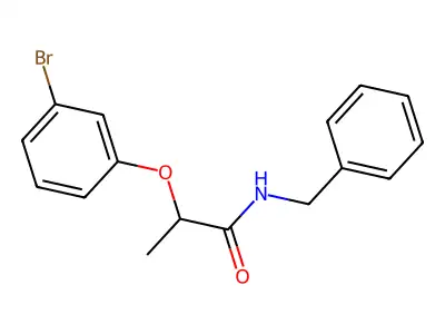 N-benzyl-2-(3-bromophenoxy)propanamide structure