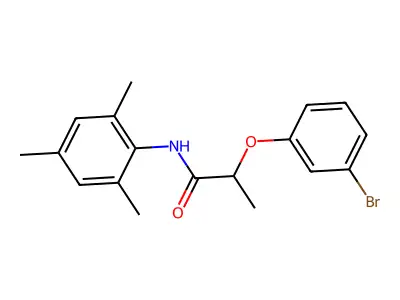 2-(3-bromophenoxy)-N-(2,4,6-trimethylphenyl)propanamide structure