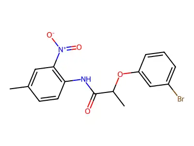 2-(3-bromophenoxy)-N-(4-methyl-2-nitrophenyl)propanamide structure