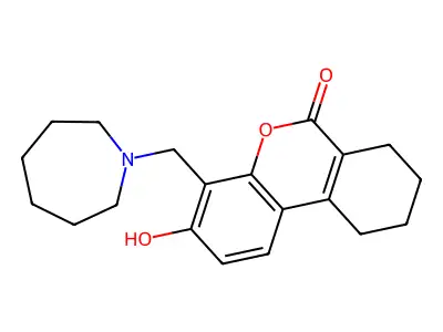 4-(1-azepanylmethyl)-3-hydroxy-7,8,9,10-tetrahydro-6H-benzo[c]chromen-6-one structure