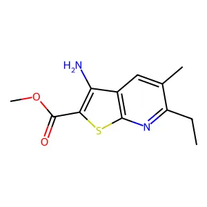 Methyl 3-amino-6-ethyl-5-methylthieno[2,3-b]pyridine-2-carboxylate structure