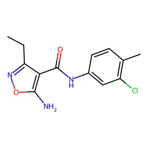 5-amino-N-(3-chloro-4-methylphenyl)-3-ethyl-1,2-oxazole-4-carboxamide structure