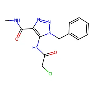 1-benzyl-5-[(chloroacetyl)amino]-N-methyl-1H-1,2,3-triazole-4-carboxamide structure