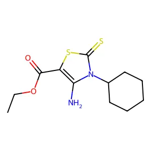 Ethyl 4-amino-3-cyclohexyl-2-sulfanylidene-1,3-thiazole-5-carboxylate structure