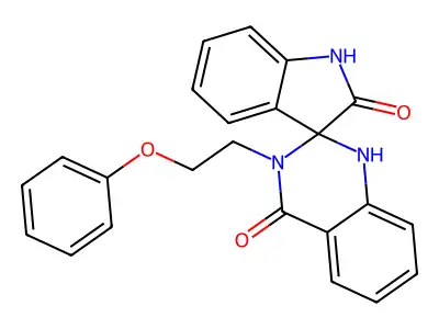 3'-(2-phenoxyethyl)spiro[1H-indole-3,2'-1H-quinazoline]-2,4'-dione structure