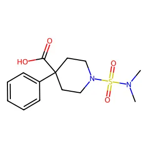 1-[(Dimethylamino)sulfonyl]-4-phenylpiperidine-4-carboxylic acid structure