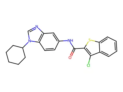 3-Chloro-N-(1-cyclohexyl-1H-benzimidazol-5-yl)benzo[b]thiophene-2-carboxamide structure