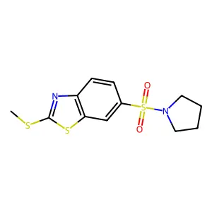 2-Methylsulfanyl-6-pyrrolidin-1-ylsulfonyl-1,3-benzothiazole structure
