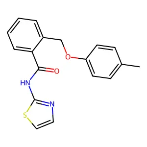 2-[(4-methylphenoxy)methyl]-N-(1,3-thiazol-2-yl)benzamide structure