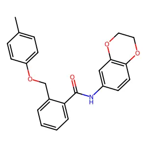 N-(2,3-dihydro-1,4-benzodioxin-6-yl)-2-[(4-methylphenoxy)methyl]benzamide structure