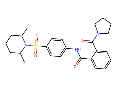 N-[4-[(2,6-Dimethyl-1-piperidinyl)sulfonyl]phenyl]-2-(1-pyrrolidinylcarbonyl)benzamide structure