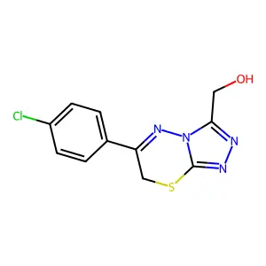 [6-(4-chlorophenyl)-7H-[1,2,4]triazolo[3,4-b][1,3,4]thiadiazin-3-yl]methanol structure