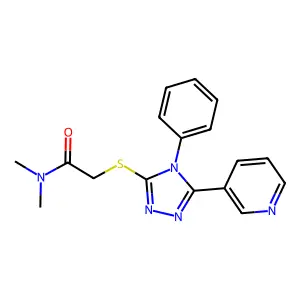 N,N-dimethyl-2-[(4-phenyl-5-pyridin-3-yl-1,2,4-triazol-3-yl)sulfanyl]acetamide structure