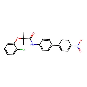 2-(2-chlorophenoxy)-2-methyl-N-(4'-nitrobiphenyl-4-yl)propanamide structure