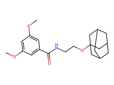 N-[2-(1-adamantyloxy)ethyl]-3,5-dimethoxybenzamide structure