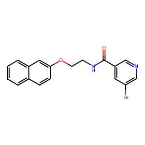 5-bromo-N-(2-naphthalen-2-yloxyethyl)pyridine-3-carboxamide structure