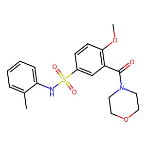4-methoxy-N-(2-methylphenyl)-3-(4-morpholinylcarbonyl)benzenesulfonamide structure