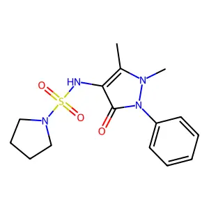 N-(1,5-dimethyl-3-oxo-2-phenyl-2,3-dihydro-1H-pyrazol-4-yl)pyrrolidine-1-sulfonamide structure