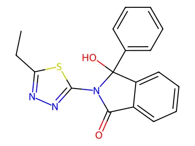 2-(5-Ethyl-1,3,4-thiadiazol-2-yl)-3-hydroxy-3-phenylisoindol-1-one structure