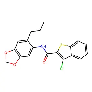3-chloro-N-(6-propyl-1,3-benzodioxol-5-yl)-1-benzothiophene-2-carboxamide structure