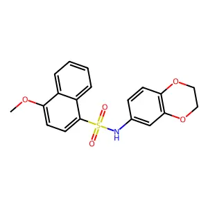 N-(2,3-dihydro-1,4-benzodioxin-6-yl)-4-methoxynaphthalene-1-sulfonamide structure