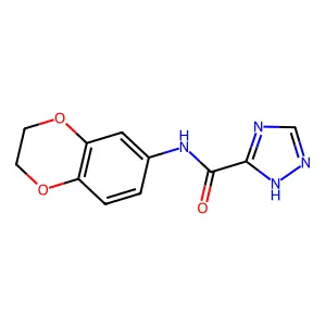 N-(2,3-dihydro-1,4-benzodioxin-6-yl)-1H-1,2,4-triazole-3-carboxamide structure