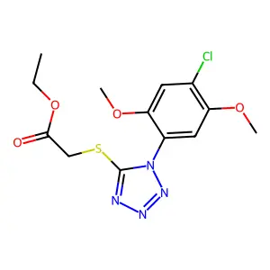 ethyl {[1-(4-chloro-2,5-dimethoxyphenyl)-1H-tetrazol-5-yl]thio}acetate structure