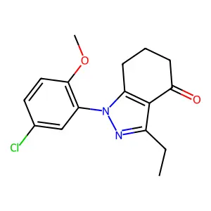 1-(5-chloro-2-methoxyphenyl)-3-ethyl-6,7-dihydro-5H-indazol-4-one structure