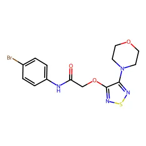N-(4-bromophenyl)-2-[(4-morpholin-4-yl-1,2,5-thiadiazol-3-yl)oxy]acetamide structure