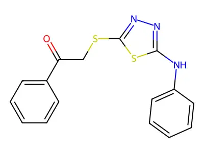 1-Phenyl-2-{[5-(phenylamino)-1,3,4-thiadiazol-2-yl]sulfanyl}ethanone structure