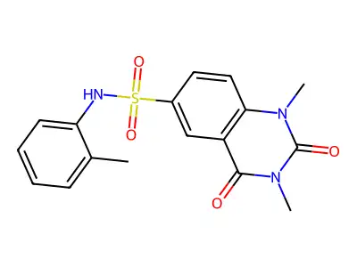 1,3-dimethyl-N-(2-methylphenyl)-2,4-dioxoquinazoline-6-sulfonamide structure